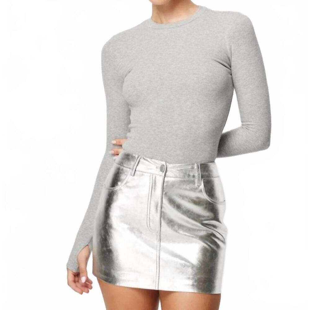 NEW MOSSMAN small talk mini skirt in silver